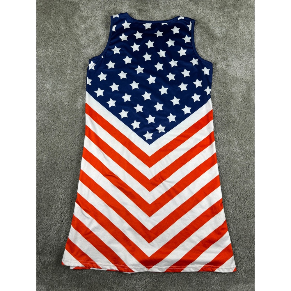 For G and PL American Flag Dress Women Medium Stars Stripes Patriotic Sleeveless - Picture 2 of 6